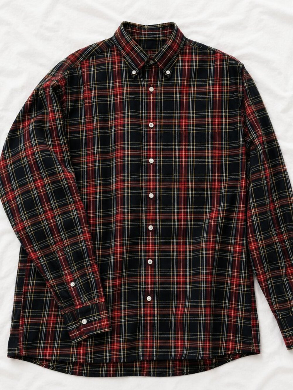 Nautica Plaid Long Sleeve Button Down Shirt | XLT Tall | Green Red Cotton